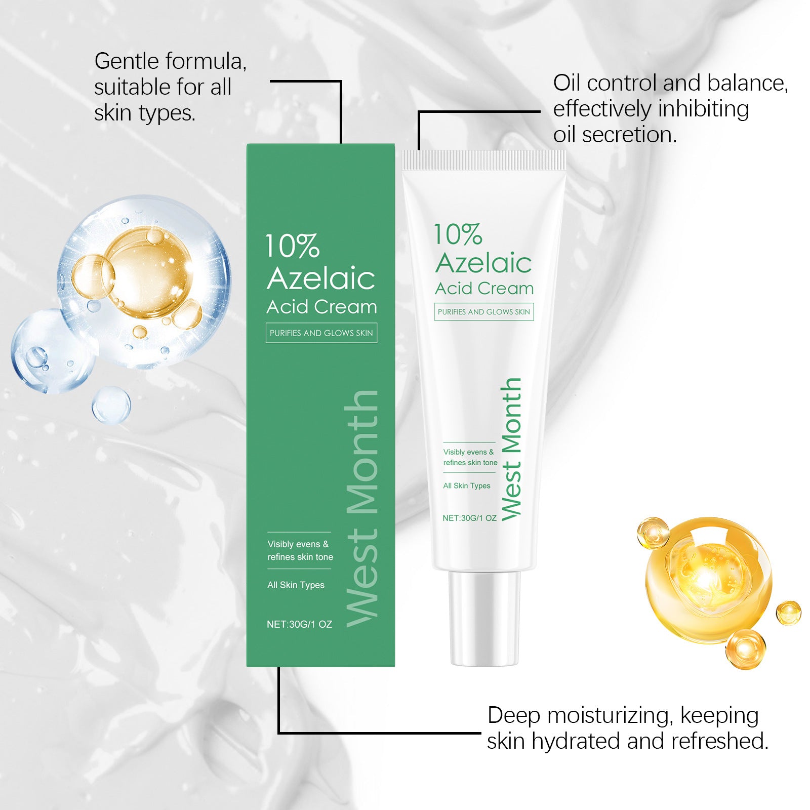 WEST MONTH 10% Azelaic Acid Essence Cream