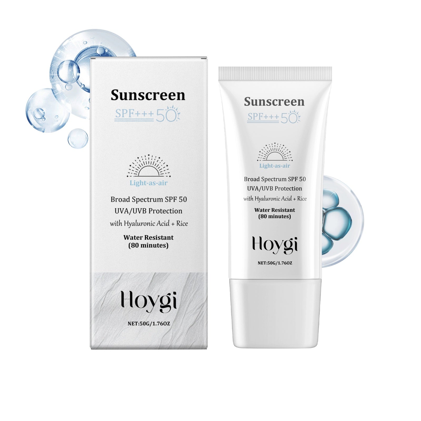 Hoygi SPF50 Hyaluronic Acid Rice Facial Lotion